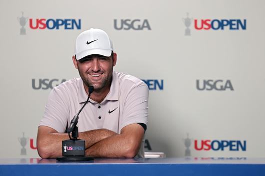 US오픈 기자회견에 참석한 스코티 셰플러   [게티이미지]