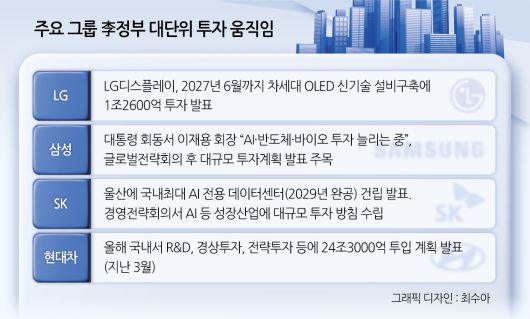 이재용 삼성전자 회장(오른쪽)과 구광모 LG그룹 회장이 13일 서울 용산 대통령실에서 이재명 대통령 주재로 열린 경제6단체·기업인 간담회에 참석해 대화하고 있다. [대통령실통신사진기자단]