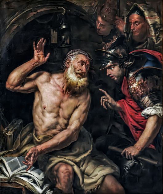 조반 바티스타 랑게티, 디오게네스와 알렉산더 대왕, 1650, 캔버스에 유채, 142x133cm, 피타코테카 케리니 스탬팔리아