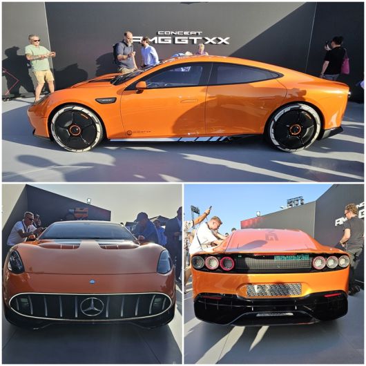 ‘콘셉트 AMG GT XX’ 측면(위쪽부터 시계방향), 후면, 전면. 독일(아팔터바흐)=서재근 기자