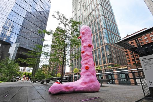 뉴욕 명소 하이라인 공원에 설치된 발 모양의 조형물. 남근을 떠올리게 한다는 반응과 함께 외설 논란이 일고 있다. [뉴욕포스트 갈무리]