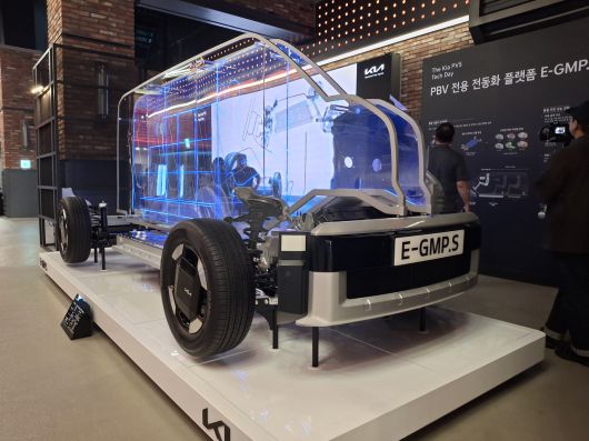 현장에 전시된 E=GMP.S 모형 광명=김성우 기자