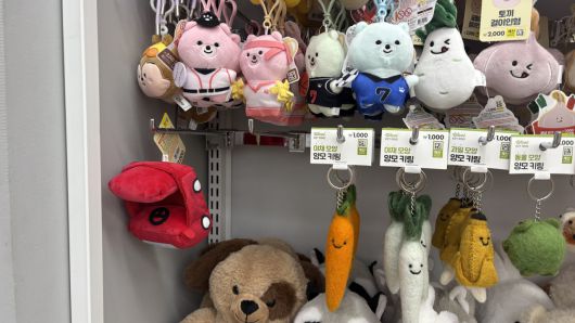 지난 30일 찾은 다이소 뚝섬역점 인형 옷 진열대가 비어있다. 박연수 기자