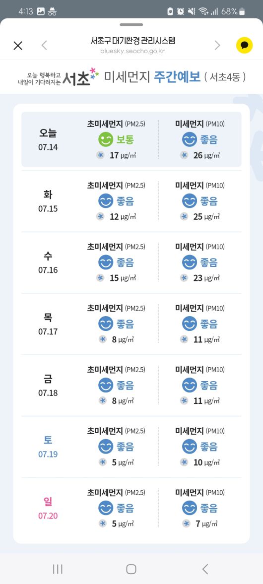 미세먼지 알림 카카오톡