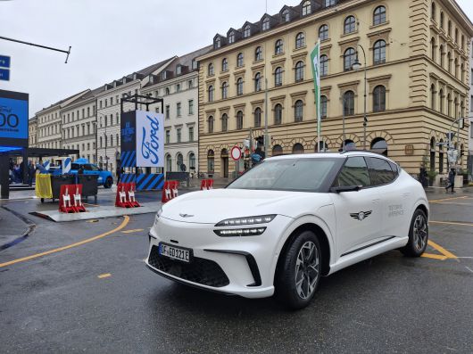 뮌헨 현지에서 시승프로그램을 진행중인 제네시스 GV60 [뮌헨=김성우 기자]