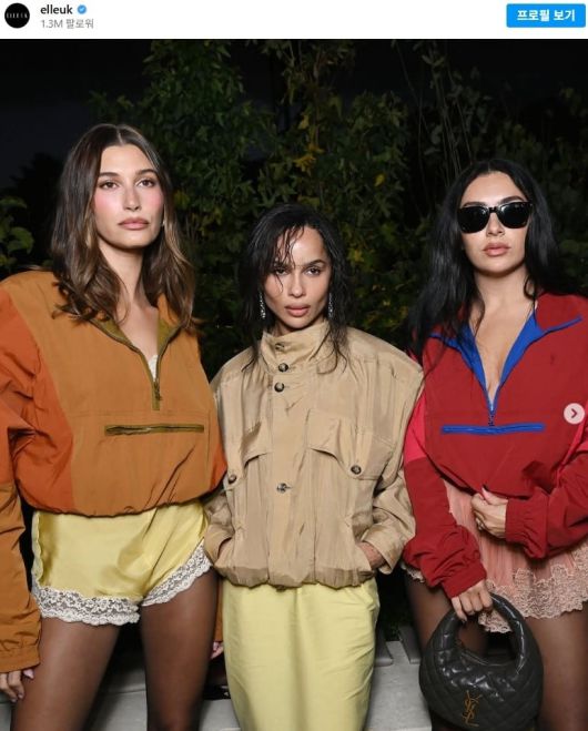 영국 패션지 엘르가 인스타그램에 올린 생 로랑 파리 패션쇼 단체 사진에 로제가 빠져 있는 모습. [엘르UK 인스타그램]