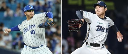 6일 프로야구 와일드카드 1차전에서 선발로 예고된 삼성 후라도(왼쪽)와 NC 구창모   [각 구단 제공]