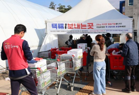 평창고랭지김장축제엔 택배서비스가 상시 대기중이다.