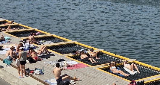 오스트라 빈 다뉴브 강 피어22의 그물침대. [서울시 제공]