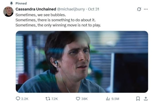 마이클 버리가 엑스에 올린 글