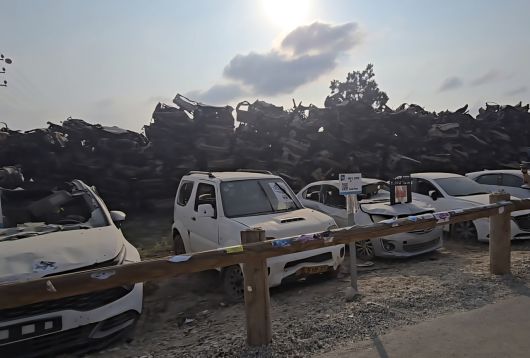 하마스의 기습 공격으로 초토화된 니르 오즈 키부츠. [(니르 오즈)=천예선 기자]
