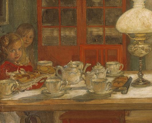 칼 라르손, 게임 준비(일부 확대), 1901, 캔버스에 유채, 68x92cm, 스웨덴 국립 미술관