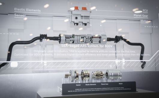 현대위아가 6일부터 9일까지(현지시각) 미국 라스베이거스에서 열리는 CES 2026에 전시한 ‘휠 디스커넥트 시스템(WDS)’의 모습. 현대위아 제공