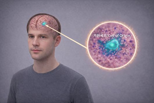 뇌속 난치성 뇌종양 기원세포(AI생성 이미지).[KAIST 제공]