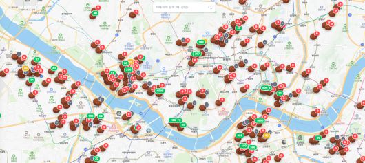 ‘두쫀쿠’ 판매 매장과 재고 현황을 알려주는 ‘두쫀쿠 지도’ [두쫀쿠맵 캡처]