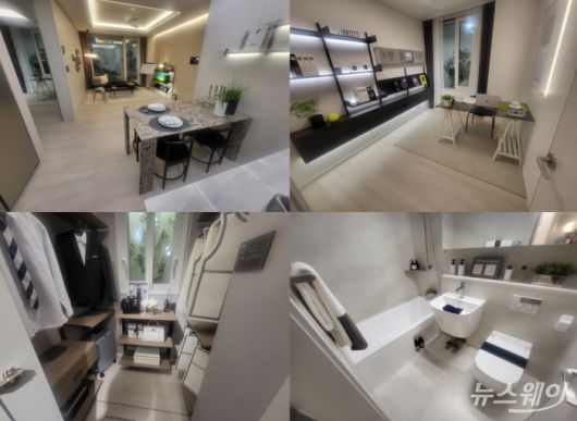 '오티에르 포레' 모델하우스에 마련된 전용 59㎡A 타입 유니트 모습. 사진=이재성 기자