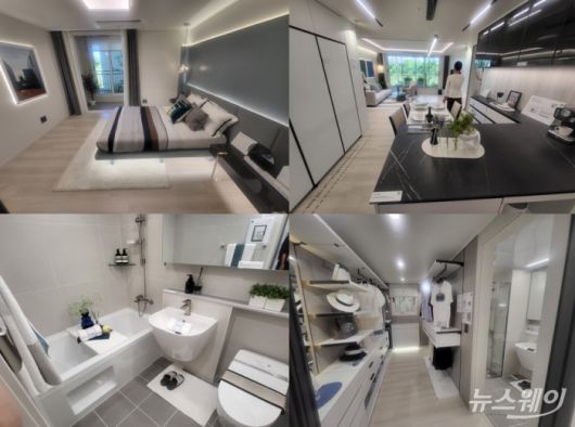 경기도 김포시 '해링턴 플레이스 풍무' 모델하우스 내에 마련된 전용면적 74㎡A 타입 모습. 사진=이재성 기자