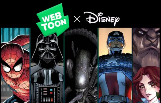 네이버웹툰이 ▲마블 ▲스타워즈 ▲디즈니 ▲픽사 ▲20세기 스튜디오 지식재산권(IP)을 활용한 만화 약 3만5000편을 한 곳에서 즐기는 디지털 플랫폼을 개발·운영한다. 그래픽=홍연택 기자