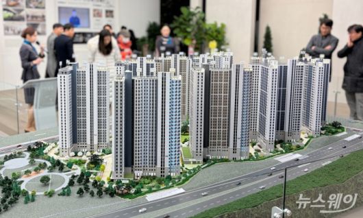 GS건설 '북오산자이 리버블시티' 모형도. 사진=박상훈 기자