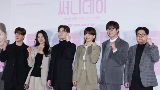 영화 '써니데이' 기자간담회 (왼쪽부터 강은탁, 김정화, 한상진, 정혜인, 최다니엘, 이창무 감독)