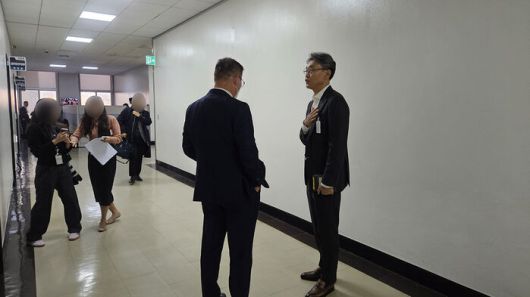 지난 29일 국회 산업통상자원위원회 중소벤처기업부 국정감사에 출석한 조영수 CGI 대표와 남정운 한화솔루션 대표.