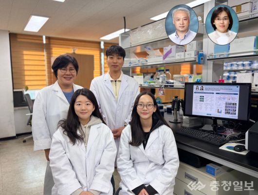 뒷줄 왼쪽부터 KAIST 임미희 교수, 전남대 김민근 교수, KAIST 이지민, 나찬주 학생, (상단) 한국생명공학연구원 이철호 박사, 김경심 박사