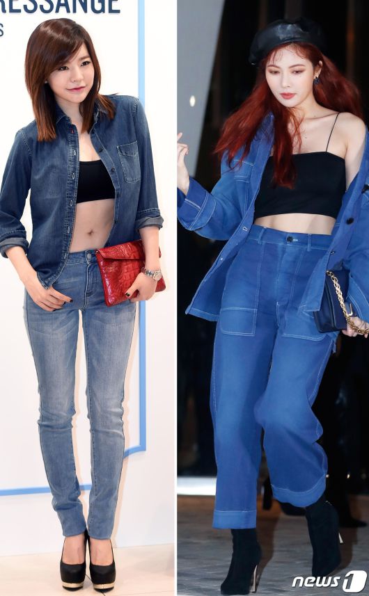 소녀시대 써니와 가수 현아(오른쪽). © 뉴스1