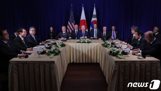 한미일 정상회담. (대통령실 제공)