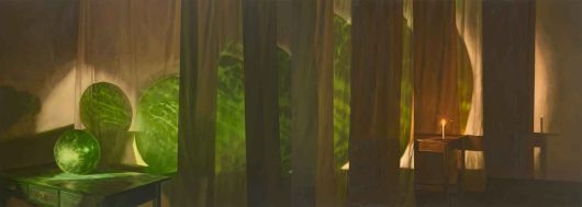 정보영_Flowing and Pause, 2022, 캔버스에 유채, 162x454cm. 금호미술관 제공.