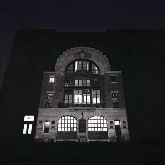 신선주_Engine Company 33, 2016-22, 캔버스에 오일 파스텔, 아크릴, 새김, 180x180cm. 금호미술관 제공.