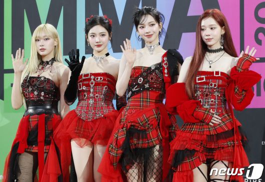 에스파 지젤(왼쪽부터)과 닝닝, 카리나, 윈터 / 뉴스1 ⓒ News1 권현진 기자