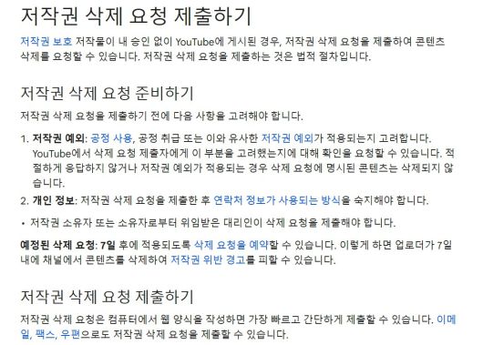 유튜브 '저작권 관리' 규정