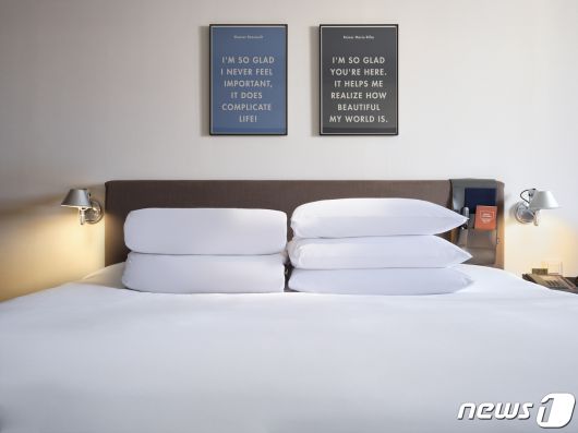 글래드 호텔앤리조트가 판매하고 있는 PB 침구 상품.(글래드 호텔앤리조트 제공) ⓒ News1 김형준 기자