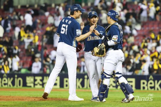 NC 다이노스가 22일 열린 2025 KBO리그 잠실 LG 트윈스전에서 6-5로 승리, 3연패에서 탈출했다. (NC 다이노스 제공)