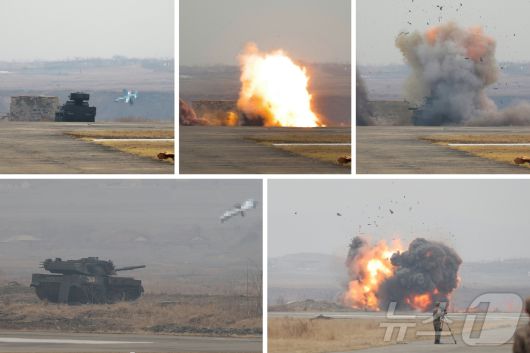 (평양 노동신문=뉴스1) = 북한 노동당 기관지 노동신문은 지난달 27일 김정은 총비서가 새로 개발·생산 중인 각종 무인정찰 및 자폭공격형 무인기를 점검하고 성능시험을 참관했다고 보도했다. [국내에서만 사용가능. 재배포 금지. DB 금지. For Use Only in the Republic of Korea. Redistribution Prohibited] rodongphoto@news1.kr