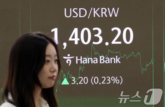 12일 서울 중구 하나은행 본점 딜링룸 전광판에 원달러 환율 현황이 표시돼 있다. 이날 코스피는 전 거래일 종가와 비교해 30.06포인트(p)(1.17%) 상승한 2607.33로 마감했다. 코스닥은 전 거래일 대비 2.88p(0.4%) 상승한 725.40로 거래를 마쳤다. 서울외환시장에서 달러·원 환율은 오름세를 보이고 있다. 2025.5.12/뉴스1 ⓒ News1 박세연 기자