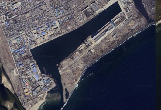 북한 함경북도 청진조선소 위성사진. (구글어스 갈무리)