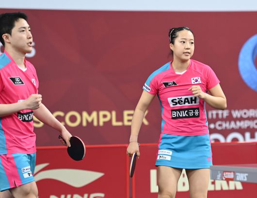 탁구 혼합복식의 임종훈-신유빈 조(대한탁구협회 제공)