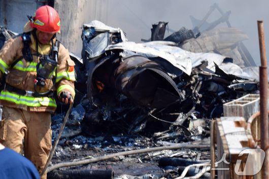 29일 오후 1시 35분쯤 경북 포항 남구 동해면 야산에 해군 해상 초계기 (P-3C)가 추락해 전소됐다. 사고 현장에서 소받당국과 해군 항공사령부 소방대가 진화 작업 및 인명 수색을 하고 있다. 2025.5.29/뉴스1 ⓒ News1 최창호 기자