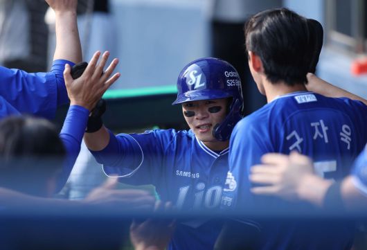 삼성 라이온즈 박승규는 31일 열린 2025 KBO리그 잠실 LG 트윈스전에서 4타수 4안타로 맹타를 휘둘렀다. (삼성 라이온즈 제공)