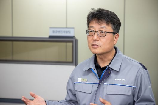 이동훈 두산에너빌리티 항공엔진개발팀장이 창원 본사에서인터뷰하고 있다.(두산에너빌리티 제공)