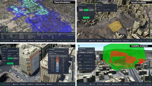 사우디아라비아 현지에서 운영 중인 디지털 트윈 플랫폼 'KSA Digital Twin System' 사용 모습 (네이버 제공)