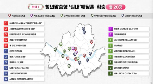 실내 웨딩홀 확충 지역(서울시 제공)