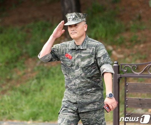 호우 실종자 수색 중 순직한 해병대원 사건을 수사한 박정훈 전 해병대 수사단장(대령)이  2023년 8월 18일 오후 경기 화성시 해병대사령부에서 열린 징계위원회에 출석하고 있다.  .2023.8.18/뉴스1 ⓒ News1 김영운 기자