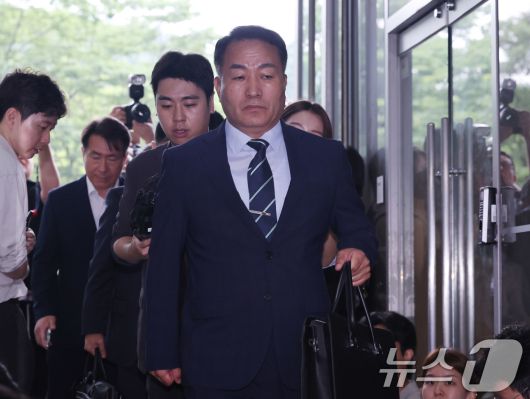 김계환 전 해병대사령관이 7일 서울 서초구 순직해병 특검 사무실에 조사를 받기위해 출석하고 있다. 2025.7.7/뉴스1 ⓒ News1 박지혜 기자