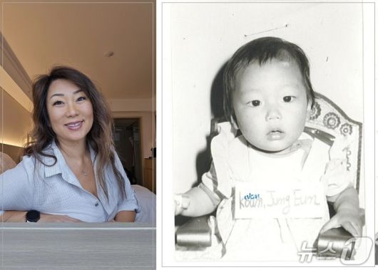 친부모를 찾기 위해 한국을 방문한 리사 챈 씨(47)의 현재 모습(왼쪽)과 어린 시절 모습(오른쪽). 2025.0704/뉴스1(본인 제공)