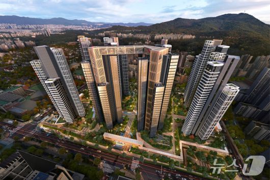 스카이브릿지가 반영된 대우건설 써밋 프라니티 조감도. (대우건설 제공)