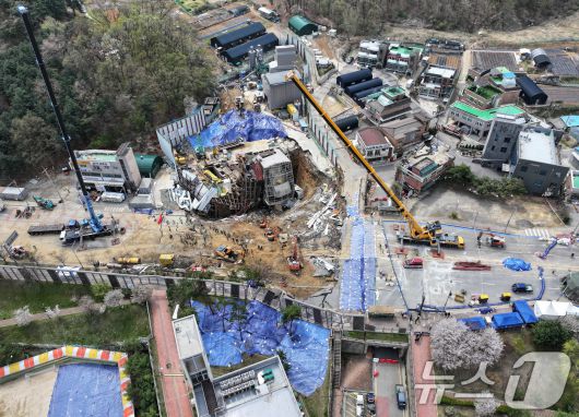 경기 광명시 일직동 신안산선 복선전철 5-2공구 붕괴 현장. (자료사진)/뉴스1 ⓒ News1 이동해 기자