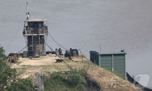 경기 파주시 접경지역 우리 측 초소에 설치된 대북 확성기. 2025.6.12/뉴스1 ⓒ News1 김도우 기자