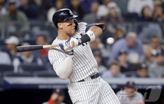 뉴욕 양키스 애런 저지는 타율 0.329로 이 부문 전체 1위에 올라있다. ⓒ AFP=뉴스1